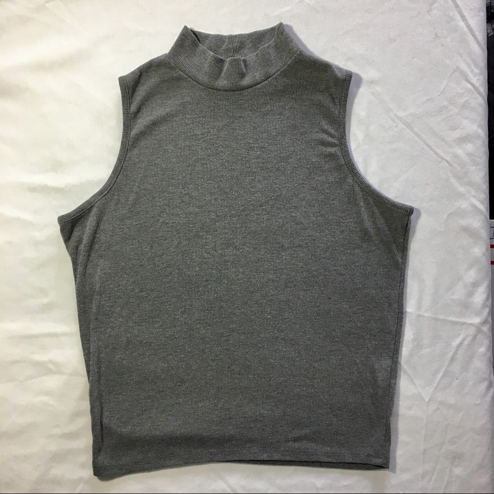 Gray Crop Top Sweater Tank Gaze USA
